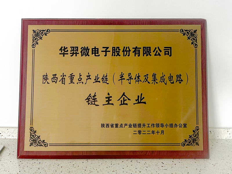 陜西省重點產業鏈（半導體及集成電路）鏈主企業