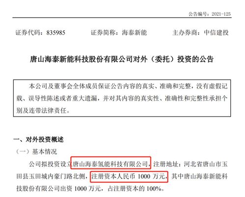 海泰新能設立氫能子公司 光伏企業(yè)跨界布局，生物質(zhì)燃料銷售迎新機遇